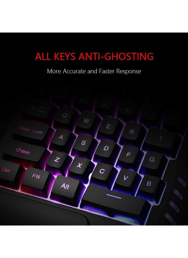 Denx - G92 One-Handed RGB Backlit Gaming Keyboard, Portable Mini Gaming Keyboard, Ergonomic Controller for PC PS4 Xbox - Image 1