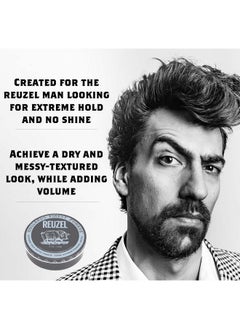 Reuzel REUZEL Extreme Hold Matte Pomade, Strongest All Day Hold, Water Soluble Styling, No Shine & Flake Free, Easy To Wash Out, For and Hairstyles, 4 oz  - Image 2