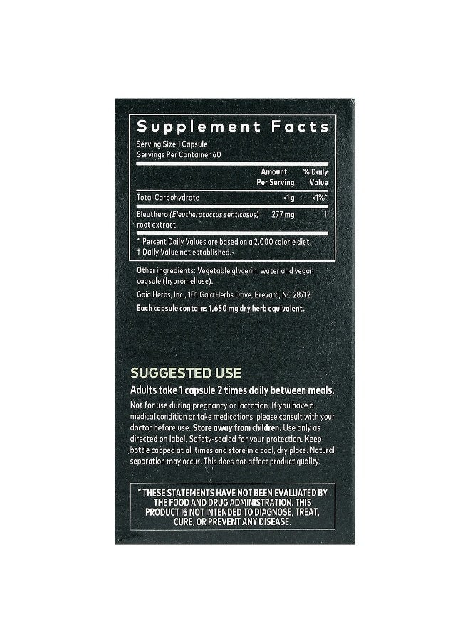Gaia Herbs - Gaia Herbs, Eleuthero Root, 277 mg, 60 Vegan Liquid Phyto-Caps® - Image 1