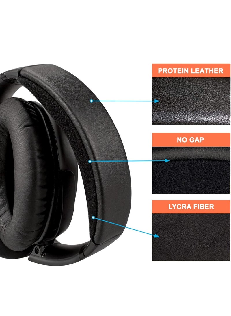 شابية غطاء عصابة الرأس لسماعات الرأس Bose QC35 وQuietComfort 35 II (QC35 ii)، قطعة إصلاح وسادة عصابة الرأس البديلة (أسود) - Image 5