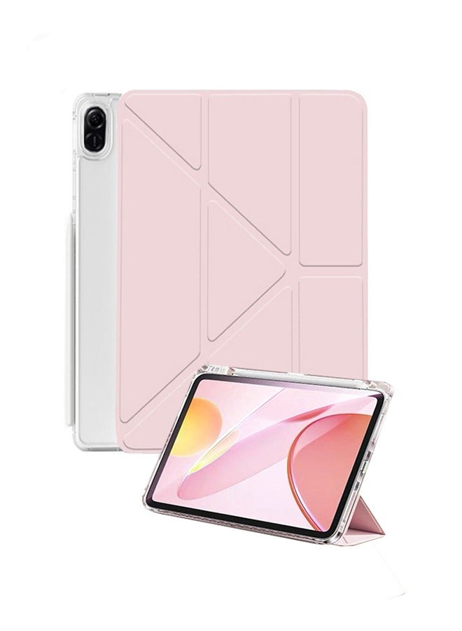 for Honor Pad X9 11.5 Inch Case Cover, Triple Fold Y-shaped Design, Multi Angle, Leather Tablet Cover With Pen Slot, Automatic Wake-up/sleep, Pink  - Image 1