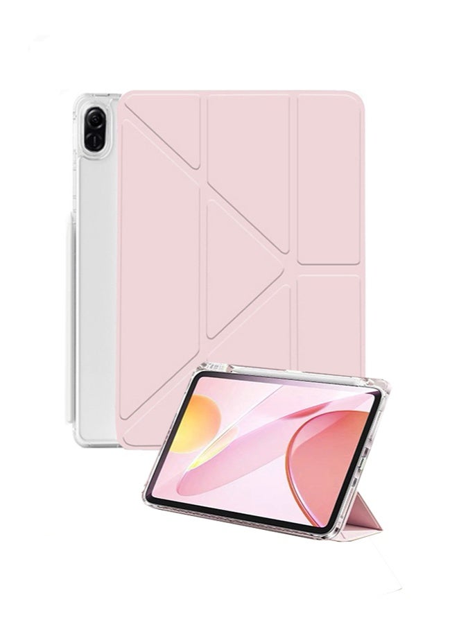 for Honor Pad X9 11.5 بوصة غطاء الحالة, ثلاثي طي تصميم على شكل Y, زاوية متعددة, الجلد غطاء اللوح مع فتحة القلم, تلقائي الاستيقاظ / النوم, الوردي - Image 1