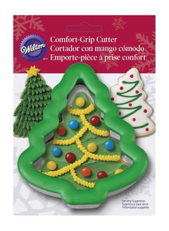 Wilton Christmas Tree Cookie Cutter, Large, Green And Silver  - Image 1