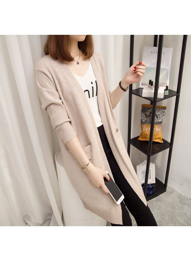 NIBEMINENT سويتر محبوك شتوي خريفي للنساء كارديغان طويل موضة كورية كارديغانات نسائية مع أكمام طويلة معطف جاكيت خارجي للنساء - Image 1