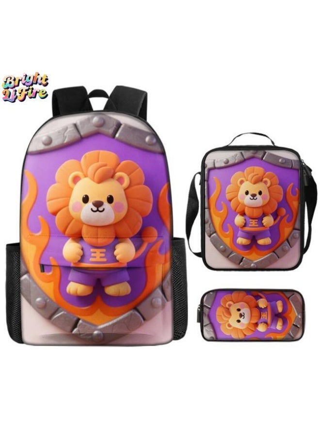 Bright Li Fire Fashion is unlimited! Cartoon bag three-piece set, suitable for a variety of scenes for students and teenagers (available for students, children, friends on outings, mountain climbing, schooling, etc.) - 6 - Image 1