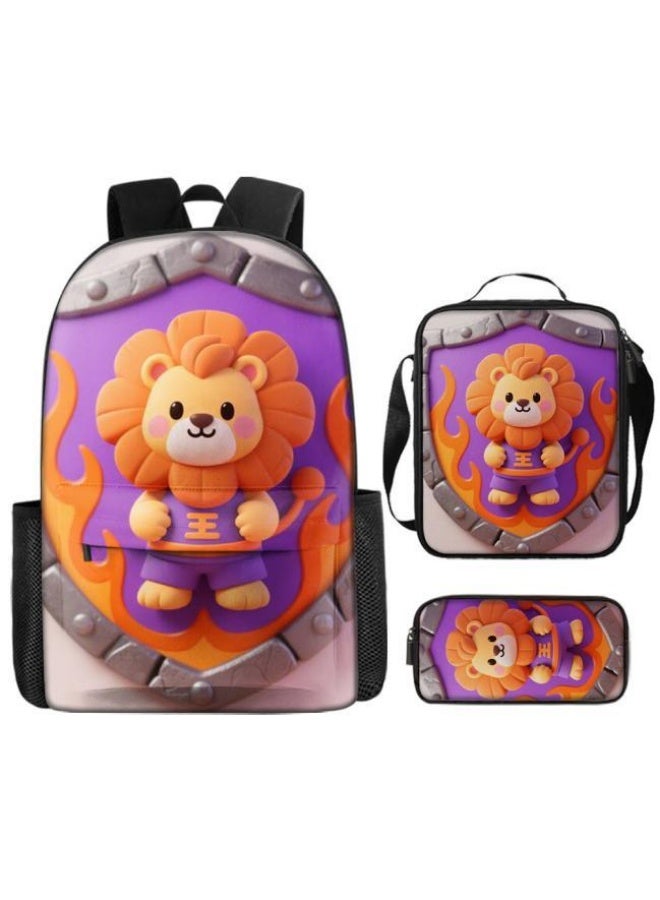 Bright Li Fire Fashion is unlimited! Cartoon bag three-piece set, suitable for a variety of scenes for students and teenagers (available for students, children, friends on outings, mountain climbing, schooling, etc.) - 6 - Image 2