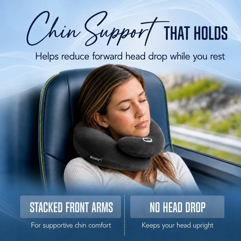 BCOZZY Neck Brace Pillow, The New Patented Neck Pain Relief and Support Cervical Collar, for Long Hours of Comfortable Sleeping and Resting for Women and Men. Soft, Washable, Gray - Image 4