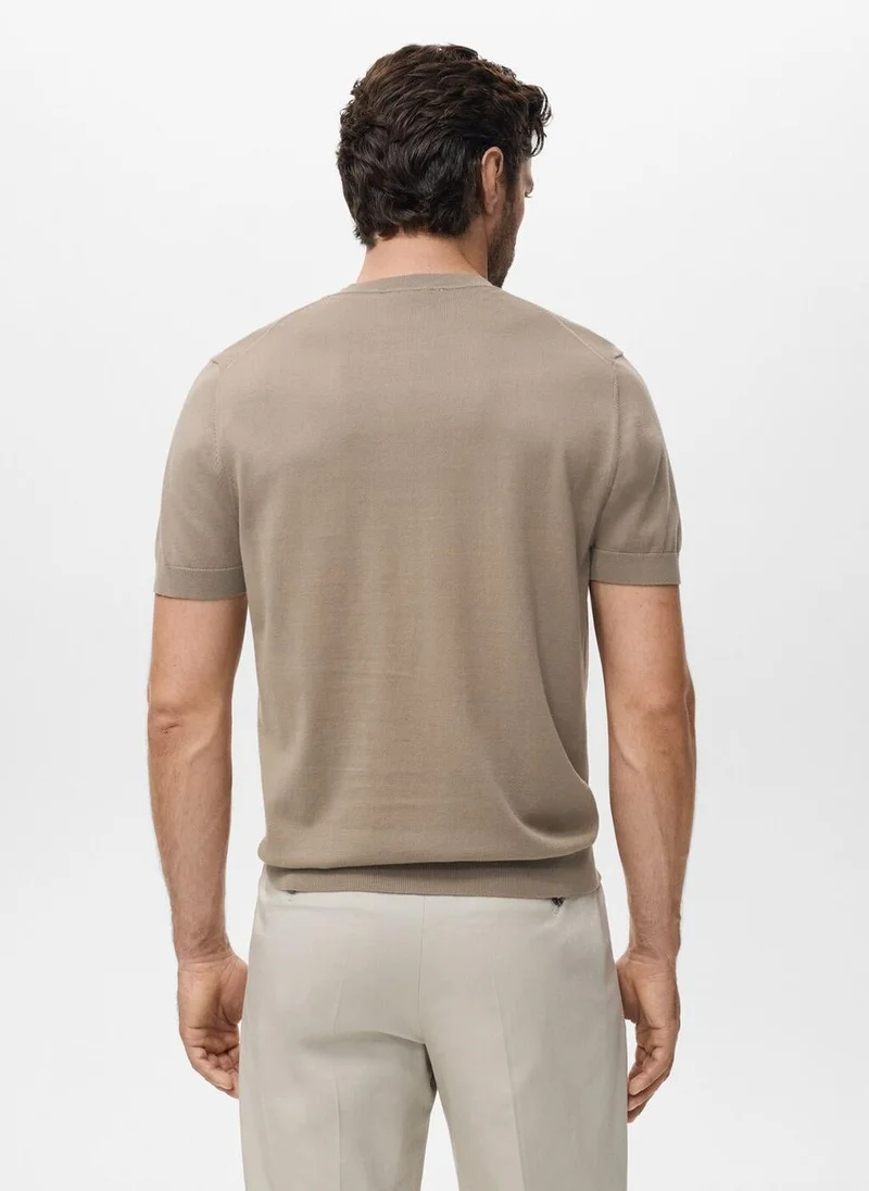 Mango Man Cotton fine-knit t-shirt