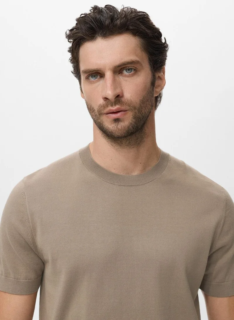 Mango Man Cotton fine-knit t-shirt