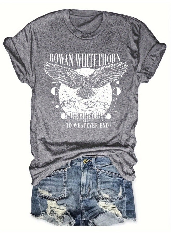 Women's Short-sleeved T-shirt Top Summer Cartoon Printed Round Neck Loose Short-sleeved T-shirt Top
