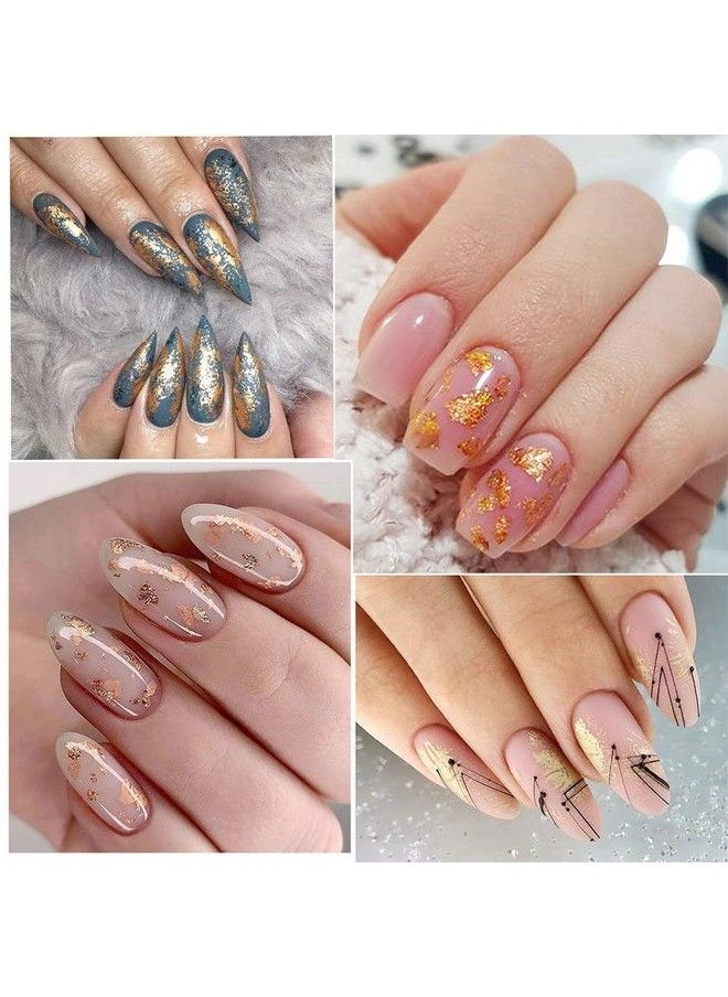 AUOCATTAIL - 24 Grids Foil Nail Art Holographic Aluminum Nail Foil Flakes Stickers Nail Sequins 3D Glitter Decoration Diy Design Accessories Rainbow Nail Art Supplies Gold Nail Decals - Image 1