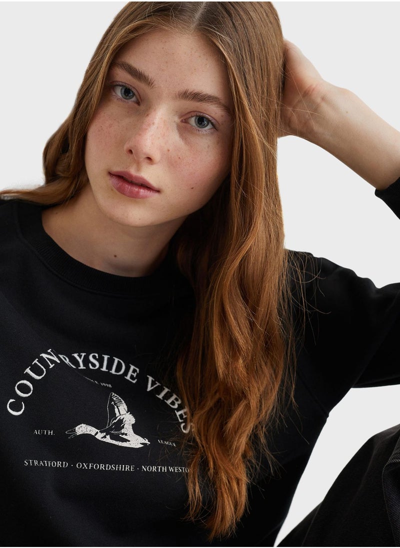 MANGO - Kids Countryside Vibes Sweatshirt - Image 1