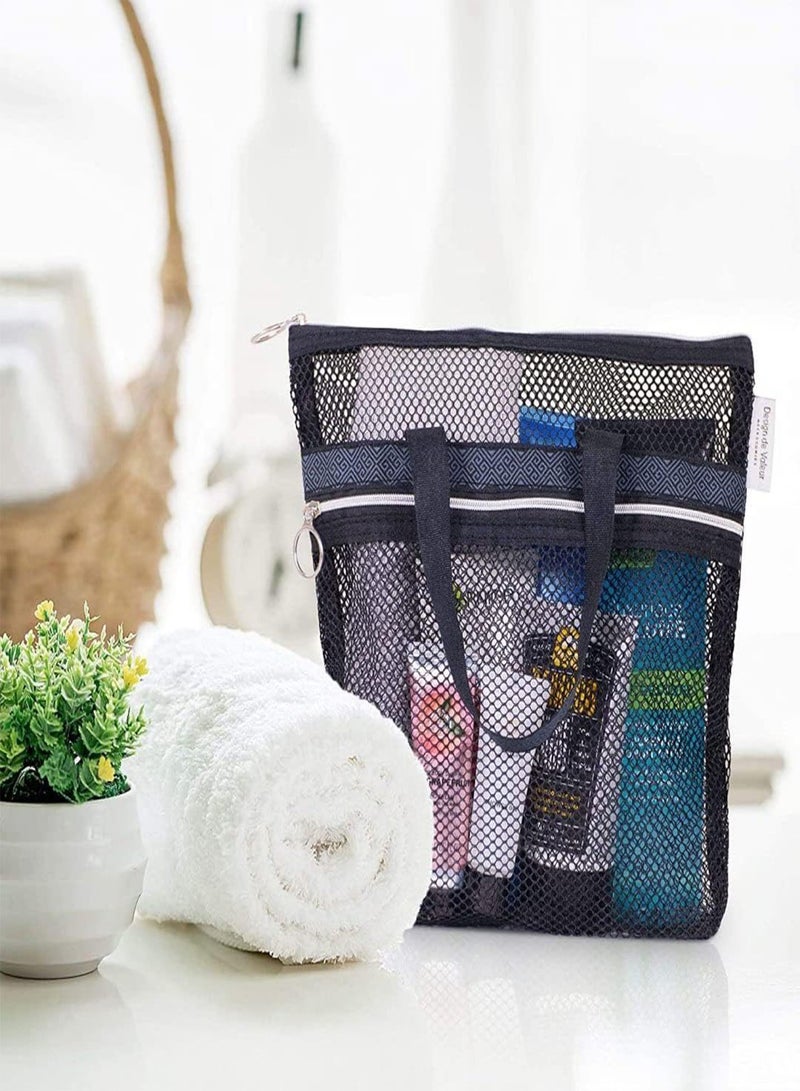 GGOOT Mesh Shower Bag Quick Dry Shower Caddy Mesh Bags with Zipper and Pockets Toiletries Bag Shower Tote for Men Women 26 x 25 x 8cm  - Image 4