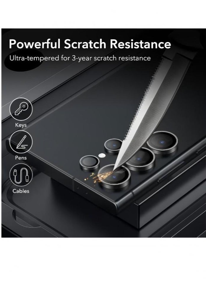 Avocase (3+2PCS) Camera Lens Protector for Samsung Galaxy S25 Ultra 5G, 9H Tempered Glass Camera Cover Screen Protector Metal Individual Ring [Installation Tray][Removal tool][Case Friendly]- Phantom Black - Image 3
