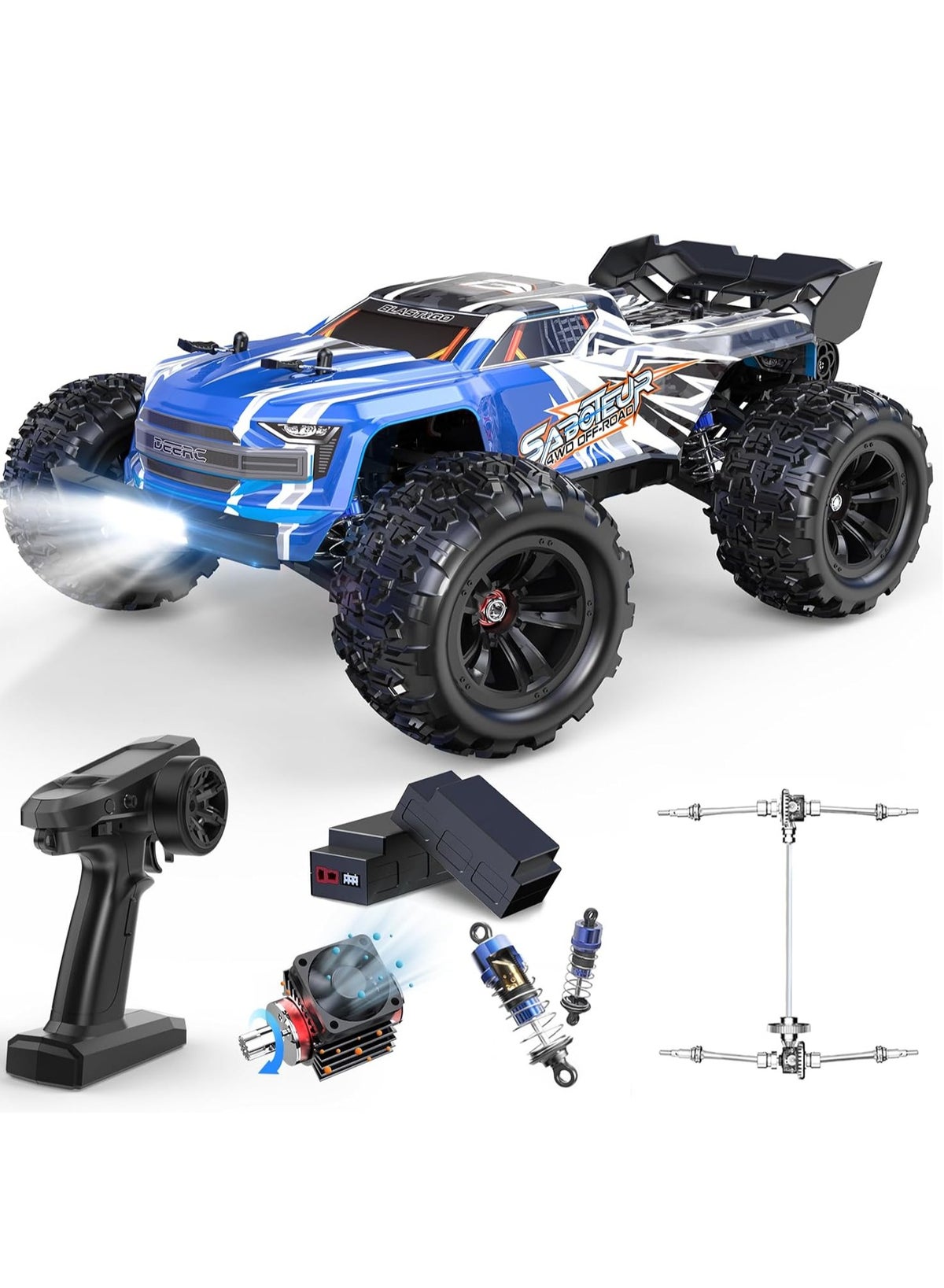 DEERC DEERC Brushless RC Truck, Max 42MPH Fast RC Car for Adults, 4X4 ...