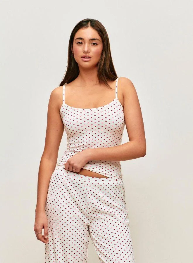 UNDIZ Jersey top with heart patterns