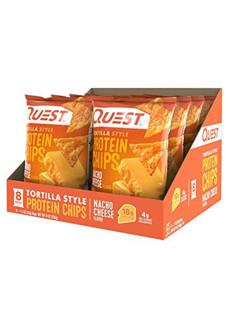 Quest Nutrition Tortilla Style Protein Chips 32g Nacho Cheese Pack of 8 - Image 2