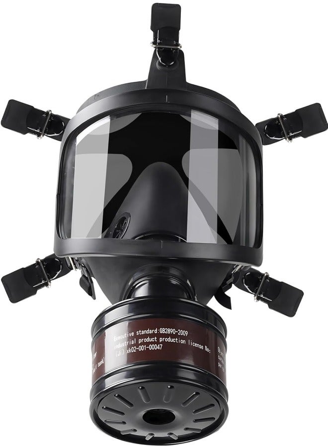 Ru syanl Gas Masks Chemical Full Face Respirator Mask with Filters 40mm Activated Carbon Charcoal Filter Canister for Dust Painting Chemical Mechanical Polishing Welding - Image 1