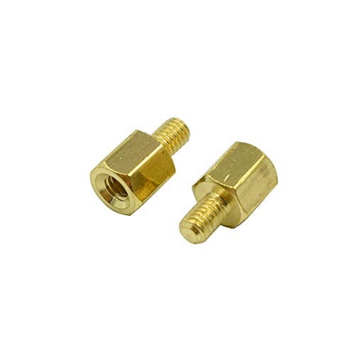 Tsnamay M2.5 x 5mm + 4mm Male to Female Thread Brass Hexagon Hex Standoff Spacer Pillars - (50 Pcs) - Image 4