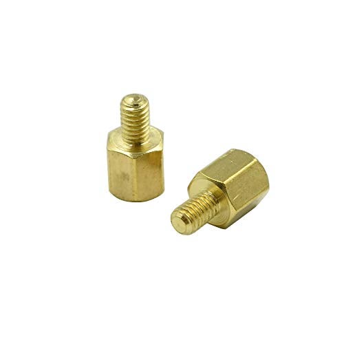 Tsnamay M2.5 x 5mm + 4mm Male to Female Thread Brass Hexagon Hex Standoff Spacer Pillars - (50 Pcs) - Image 3