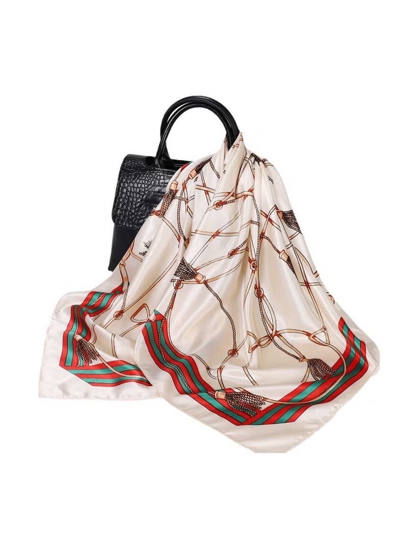 Satin Large Square Head Scarf for Women, 2 Packs Silk Like Scarf Lightweight Satin Head Scarves, Neck Hair Scarves Hair Bandanas for Women Girls Hair Wrapping and Sleeping (35" × 35")  - Image 3