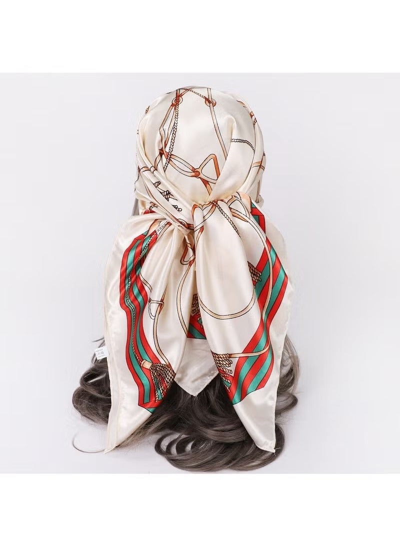 Satin Large Square Head Scarf for Women, 2 Packs Silk Like Scarf Lightweight Satin Head Scarves, Neck Hair Scarves Hair Bandanas for Women Girls Hair Wrapping and Sleeping (35" × 35")  - Image 5