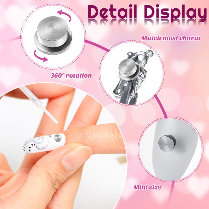 Leelosp 30 Pieces Spinning Nail Charms Nail Art Rotating Charm Bearing Art Tool Rings Jewelry Rotating Tools 3D for Women Girls Crafting Jewelry Accessories(Silver,0.16 x 0.2 x 0.1 Inches) - Image 3
