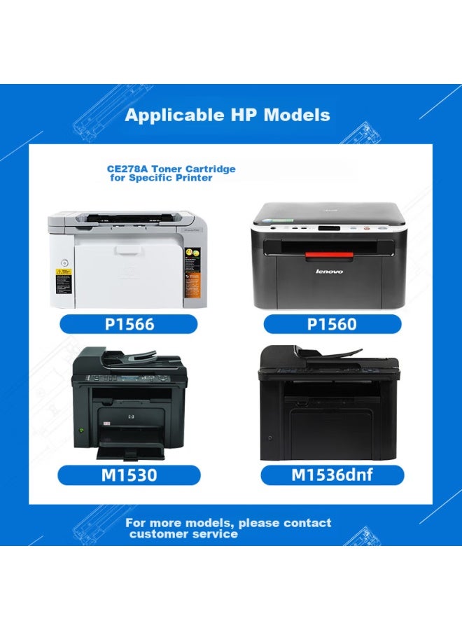 Fusica Ce278a Toner Cartridge (integrated Drum And Toner) Black Single Pack Compatible With Hp Original P1566 P1606dn P1560 M1536dnf Series Print Yield: 2100 Pages Black - Image 2