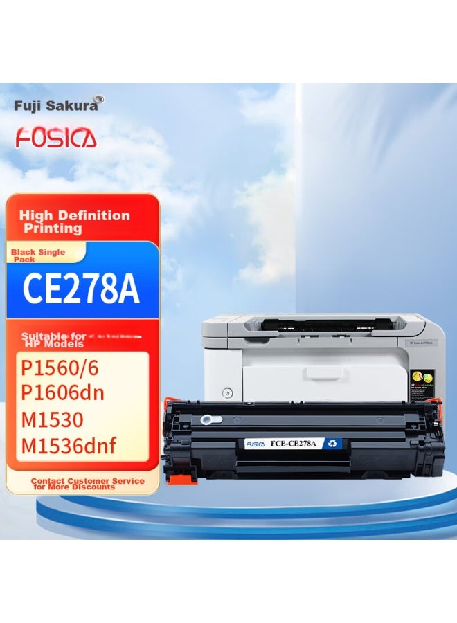 Fusica Ce278a Toner Cartridge (integrated Drum And Toner) Black Single Pack Compatible With Hp Original P1566 P1606dn P1560 M1536dnf Series Print Yield: 2100 Pages Black - Image 1