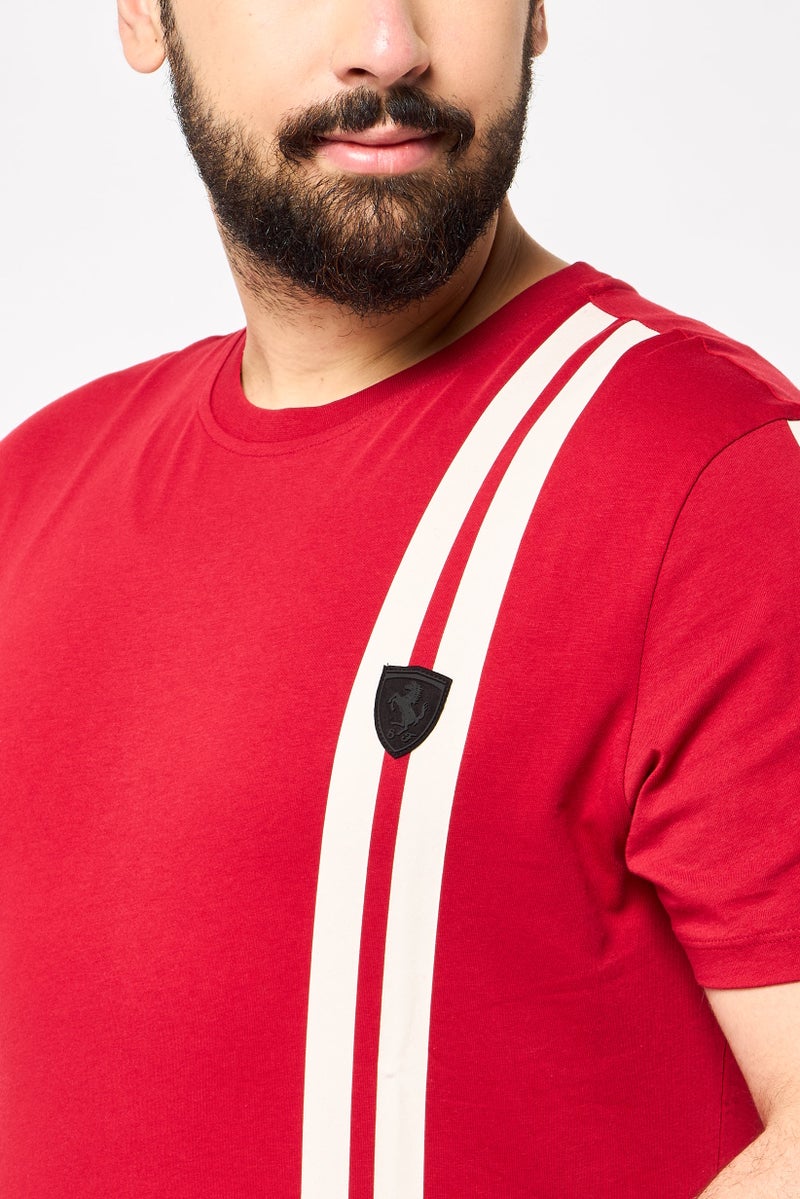 Scuderia Ferrari Men Sportswear Fit Short Sleeve Training T-Shirt, Red - Image 3