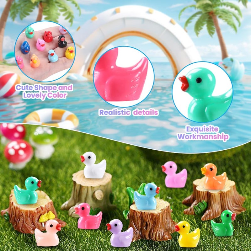 DULEFUN 200pcs Mini Resin Ducks 20 Colors Small Tiny Little Duck Figurines to Hide Miniature Figures for Dollhouse Micro Garden Landscape Decoration Craft Party Favors Toys - Image 5