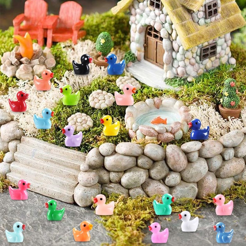 DULEFUN 200pcs Mini Resin Ducks 20 Colors Small Tiny Little Duck Figurines to Hide Miniature Figures for Dollhouse Micro Garden Landscape Decoration Craft Party Favors Toys - Image 4