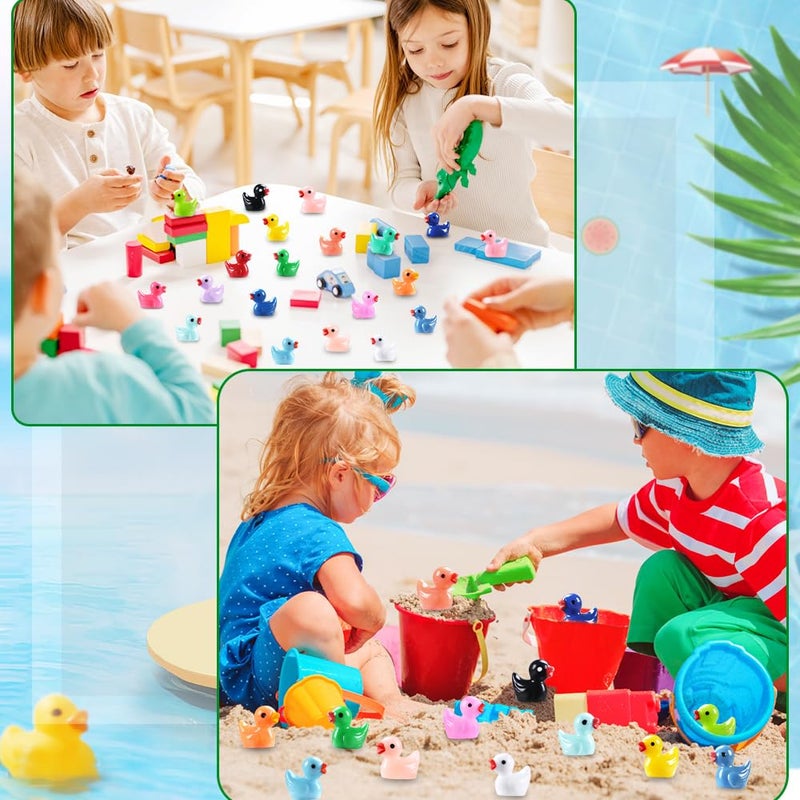 DULEFUN 200pcs Mini Resin Ducks 20 Colors Small Tiny Little Duck Figurines to Hide Miniature Figures for Dollhouse Micro Garden Landscape Decoration Craft Party Favors Toys - Image 3