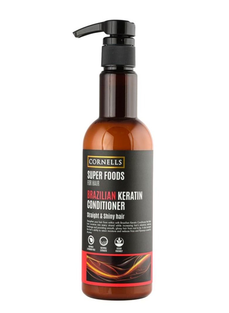 CORNELLS Super Foods For Hair Brazilian Keratin Conditioner Straight And Shiny Hair Sulfate And Paraben Free 500ml - Image 1