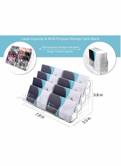 Excefore 8 Pocket Acrylic Business Card Holder for Desk Clear Stand Desktop Display for Exhibition, Home, and Office  - Image 3