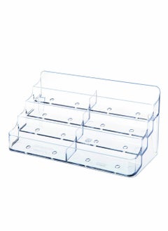 Excefore 8 Pocket Acrylic Business Card Holder for Desk Clear Stand Desktop Display for Exhibition, Home, and Office  - Image 1