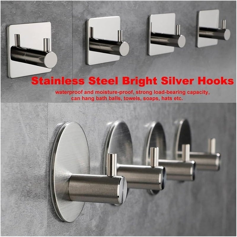 Self Adhesive Bathroom Hooks Stainless Steel Shower Towel Rack Accessories Color A1 - Image 4