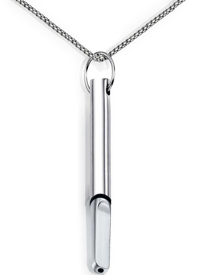 TIUSUTA Breathing Necklace with Filter Cotton - Mindful Breathing Aid for Relaxation & Focus, Mindfulness Breathing Necklace Stress Relief Pendant Stainless Steel Anxiety Breathe Necklace for Women Men - Image 1