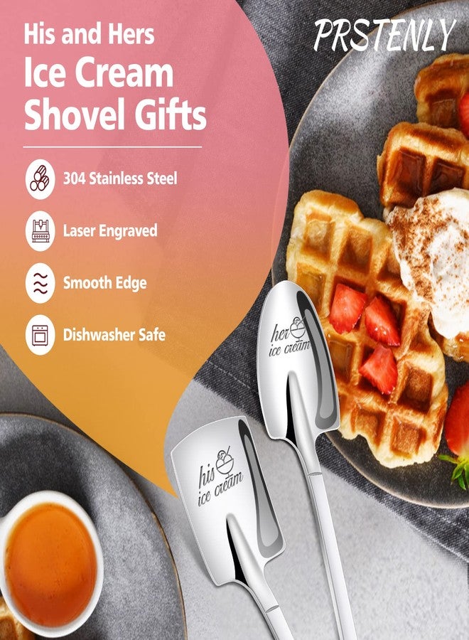 PRSTENLY Christmas Birthday Gifts for Husband Wife, 2 Pcs His and Hers Ice Cream Spoons Boyfriend Girlfriend Couples Gift Ideas, Wedding Anniversary Engagement Gifts for Couples Him Her - Image 3