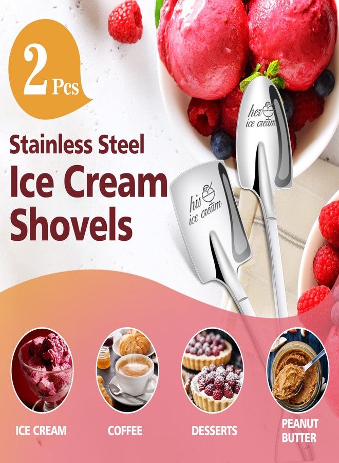 PRSTENLY Christmas Birthday Gifts for Husband Wife, 2 Pcs His and Hers Ice Cream Spoons Boyfriend Girlfriend Couples Gift Ideas, Wedding Anniversary Engagement Gifts for Couples Him Her - Image 2