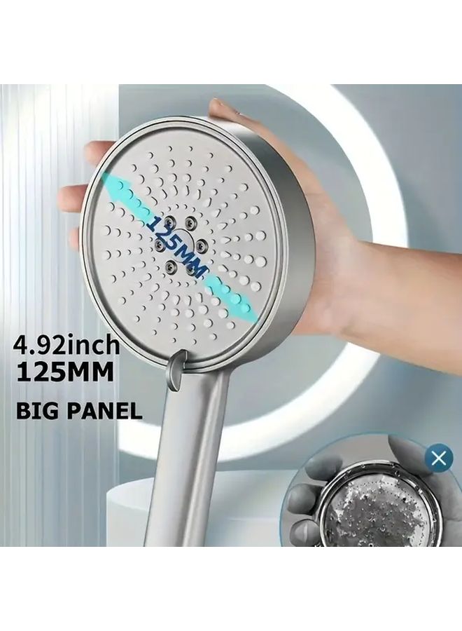 Bath And Shower System Large Panel 5 Function Shower Head For Family Black Silver Gray Water Saving - Image 2