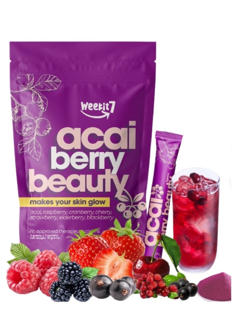 Weekit7 Acai berry powder Beauty juice Healthy organique Vitamins Fiber skin glow No Addictive - Image 2