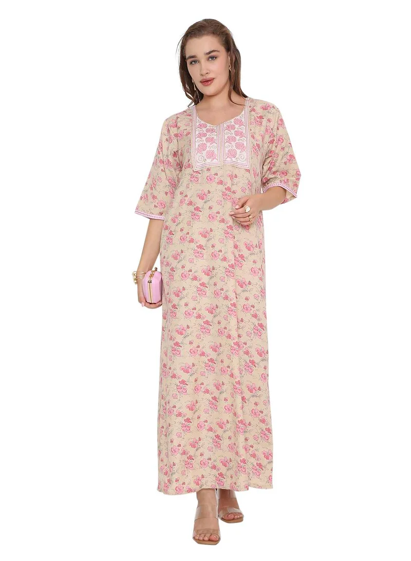 HANA & SARA SHORT SLEEVE UNIQUE PRINTED LONG ARABIC FARASHA KAFTAN JALABIYA DRESSES