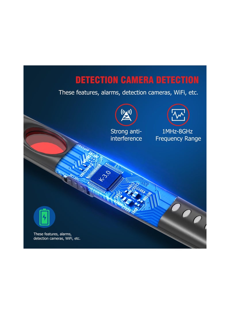 Hidden Camera Detectors and Bug Detector, Anti Spy Detector, Hidden Devices Detector, Spy Camera Detector for Home /Office /Travel, Rechargeable, Portable for Car, Motion Alarm Mode(1 Pack)