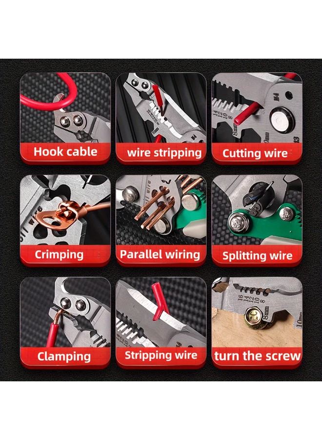 18 In 1 Multi Tool Foldable Wire Stripper Durable Chrome Vanadium Steel Compact For DIY Home Construction - Image 4