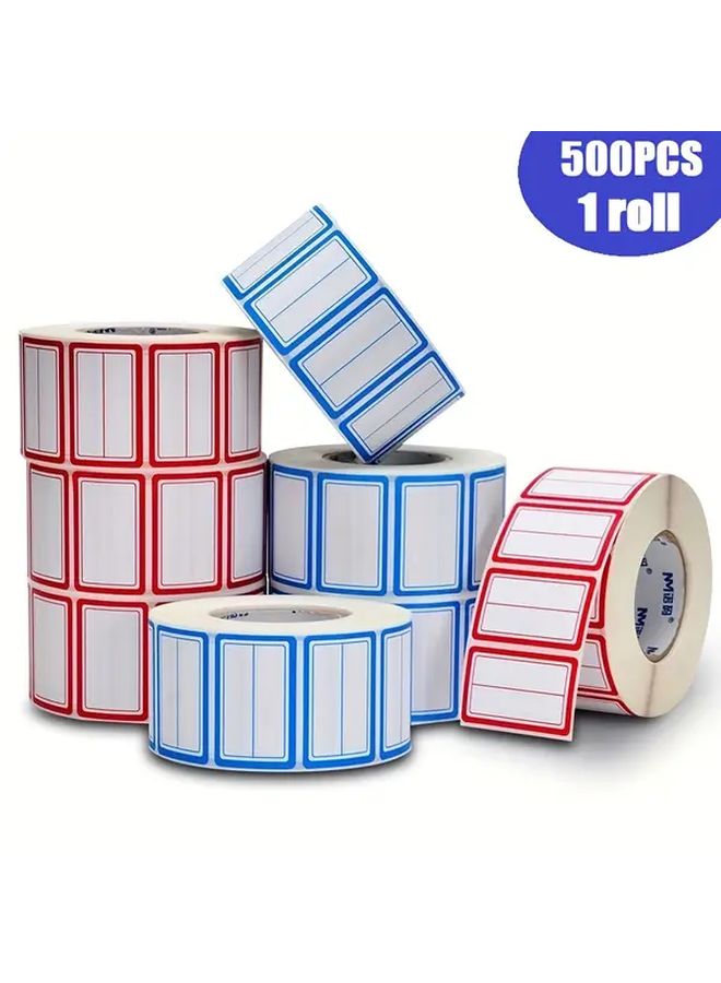 Single Line Red Self Adhesive Labels 500pcs Roll For Notebooks Price Stickers - Image 1