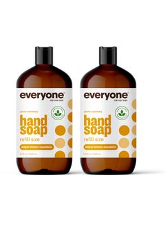 everyone for every body Everyone Liquid Hand Soap Refill 32 Ounce Pack of 2 Meyer Lemon and Mandarin PlantBased Cleanser with Pure Essential Oils 
