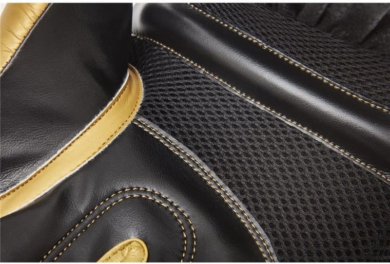 ريبوك قفازات ملاكمة ريبوك – 16 أونصة، ذهبي/أسود، متينة للتدريب والملاكمة والفنون القتالية - Image 5