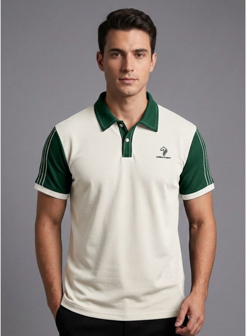 Dayton Men's Polo T-Shirt | Pure Cotton Regular-Fit Tee In Basic Colors | Comfortable And Stylish Everyday Wear - Image 1