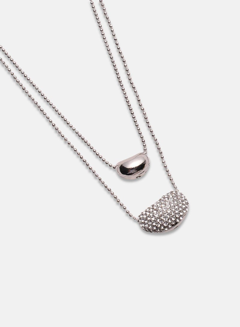 SOHI Bling Bean Multi-Strand Artificial Necklace Jewellery - Image 2